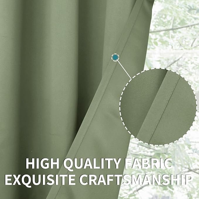 BGment Olive Green Blackout Curtains 36 Inches Long - Image 6