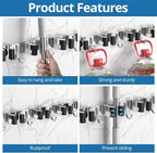 2 Pack Broom Holder Wall Mount Mop and Broom Hanger Broom Organizer Storage - Image 2