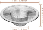 2pcs Heavy Duty Stainless Steel Slop Basket Filter Trap, 2.75" Top / 1" Mesh - Image 2