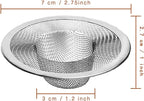 4pcs Heavy Duty Stainless Steel Kitchen Sink Strainer, 2.75" Top / 1" Mesh - Image 2