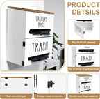 2 in 1 Trash Bag Dispenser, Double Wall Mounted, Wood Trash Bag Holder - Image 3