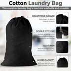 2 Pack - Extra Large Cotton Laundry Bag, Heavy Duty Large Laundry Bags 24 x 36 - Image 5