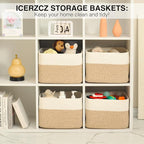 Storage Baskets for Organizing & Shelves, Woven Cotton Rope Organization Bins - Image 6