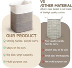 CLHMILY&Z 75L Laundry Hamper Rectangular Cotton Rope Basket - Image 6