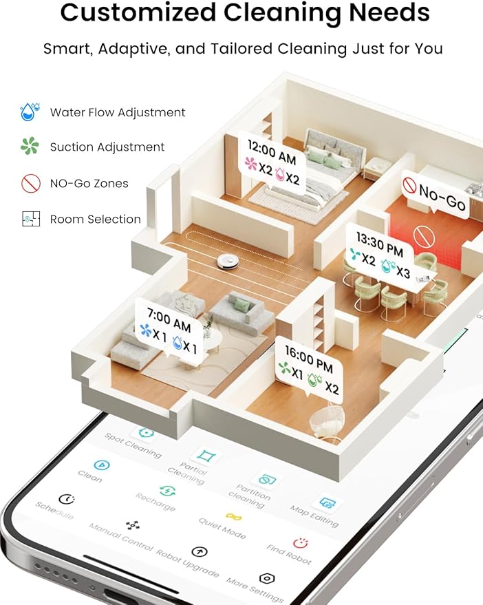 Lefant LiDAR Robot Vacuum and Mop, 45-Day Self-Emptying, 190° PSD Obstacle - Image 5