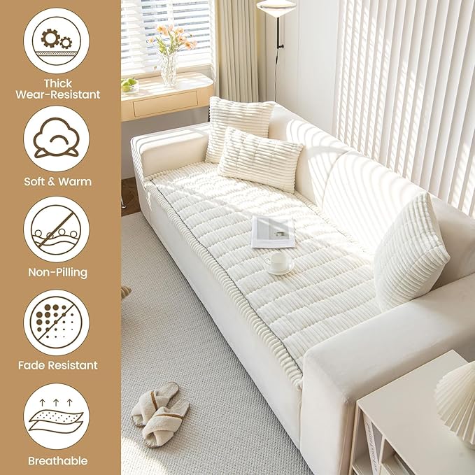 OTOB Couch Covers for Dogs Washable, Non Slip Plush Sofa Cover Kids Pet - Image 2