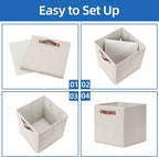 Temary Cube Storage Bins 12 Inch Storage Cubes 4PCs Fabric Organizer Bins Boxes - Image 7