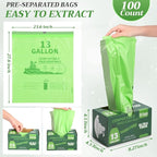 Amyhill 100 Count Compostable Kitchen Trash Bags 13 Gallon Compostable - Image 3