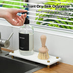 Water Absorbing Stone Sink Caddy Kitchen Sink Organizer Tray, Diatomite - Image 2