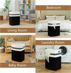 OIAHOMY Laundry Hamper-Laundry Basket, Tall Cotton Storage Basket - Image 6