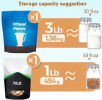 Clear Food Storage Jars 50oz Square, Airtight Glass Canister - Image 3