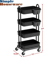 Simple Houseware 4-Tier Multifunctional Rolling Utility Cart - Image 6