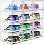 Upgraded Shoe Storage Organizer 6 Pack Clear Plastic Stackable Shoe Box - Image 7