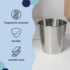 happimess HPM1113C Nolan Modern Classic Smooth Steel 2-Gallon Wastebasket - Image 3