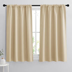 RYB HOME Curtains for Bedroom 63 inches Long, W 34 x L 63, Biscotti Beige by RYBHOME