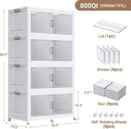 BROVIEW 69.3"H 200Gal Plastic Storage Bins - Image 2