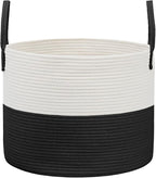 Woven Blanket Basket, 65L Large Rope Storage Bin by JMvicyroam