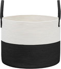 Woven Blanket Basket, 115L Large Rope Storage Bin by JMvicyroam