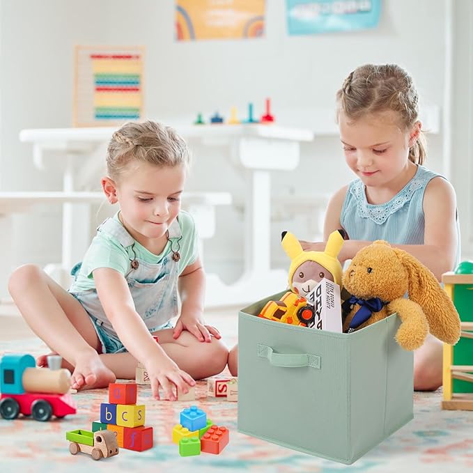 Stero Fabric Storage Bins 6 Pack Fun Colored Durable Storage Cubes - Image 3