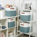 DULLEMELO Set Of 4 Cube Storage Bins, Fabric Storage Basket - Image 4