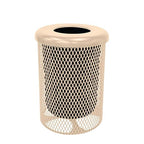 COATEDOUTDOORFURNITURE RFT-TAN Heavy Duty 32 Gallon Round Trash Receptacle by CoatedOutdoorFurniture