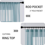 Tollpiz Short Sheer Door Curtains Closet Linen Textured Curtains Sheer Doorway - Image 5