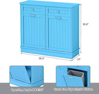 Betterhood Tilt Out Trash Cabinet 10 Gallon Wooden Free Standing Laundry Sorter - Image 3