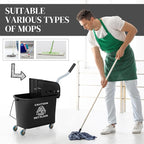 HOMCOM Compact Mop Bucket with Wringer on Wheels - Image 6