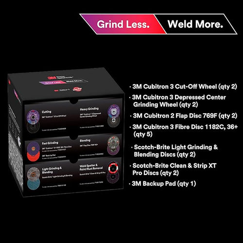 3M Grind Less Weld More Promo Kit, 4-1/2 in Discs, 16 Piece Welding Kit - Image 2