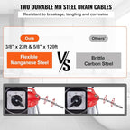 VEVOR Drain Cleaner Machine 120FT x 5/8 Inch, 370W Electric Sewer Snake Auger - Image 3