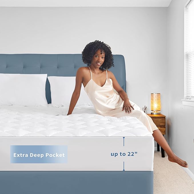 Sunflower Quilted California King Mattress Protector, Mattress Pad Cal King - Image 2