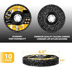 10 Pack 4.5 inch Strip Discs for Angle Grinder, Wire Stripping Wheel Paint - Image 3