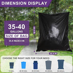 35-40 Gallon Black Trash Bags 120 Count - Image 3