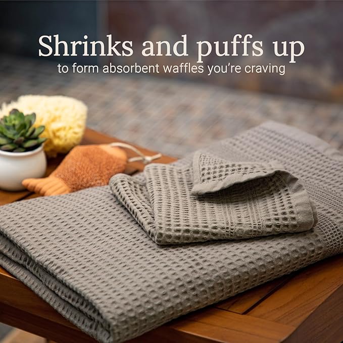 GILDEN TREE Waffle Towel Set Quick Dry Thin | 2 Bath Towels | 2 Hand Towels | 2 - Image 3