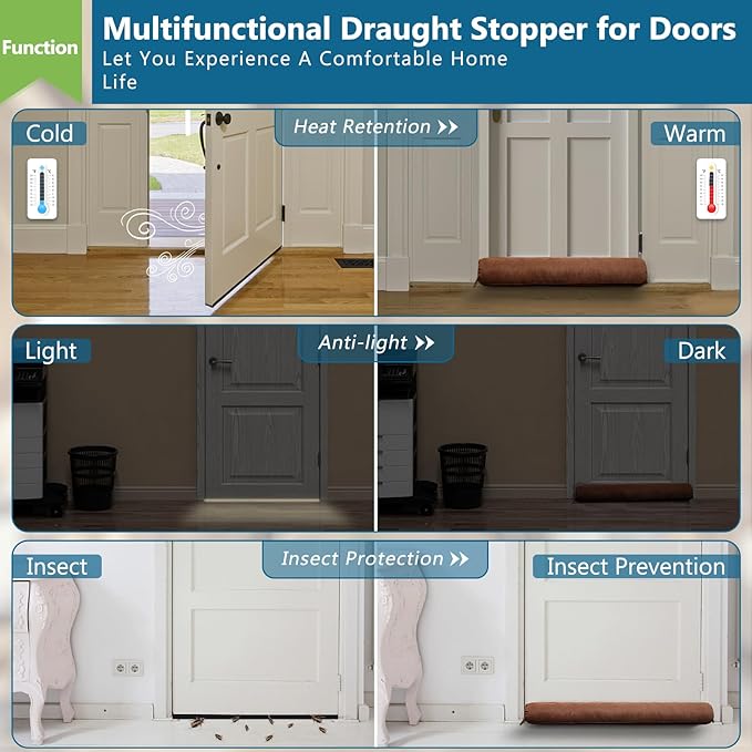Triangle Under Door Draft Stopper 36 inch Weighted Draft Blocker Bottom Seal - Image 5