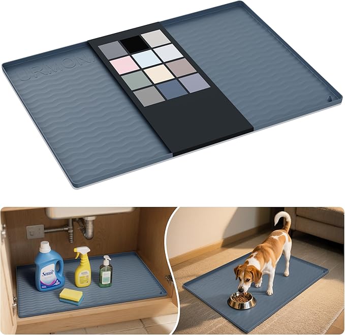 URMONA Waterproof Silicone Under Sink Mat 19'' x 12'' Shelf Liner by URMONA