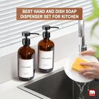 GMISUN Amber Glass Soap Dispenser, 4 Pack Bathroom Hand Soap Dispensers - Image 6