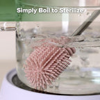 haakaa Cleaning Brush Silicone Bottle Brush Double-Ended Soft Silicone Bristles - Image 7
