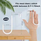 HOOSUN 4 Pack Over The Door Hooks, 4.96In Hooks - Image 2