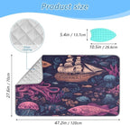 Red Blue Pirate Ship and Fish Ironing Mat Thickened Ironing Blanket Travel - Image 2