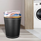 Pu Leather Trash Can, 2.6 Gallon Black Bathroom Trash Can, Small Office Garbage - Image 8