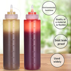 Squeeze Bottles for Sauces 2 Pack, 27 Ounce 800ml Plastic Dressing Squirt - Image 5