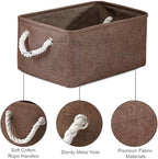 TheWarmHome Decorative Basket Rectangular Fabric Storage Bin Organizer Basket - Image 7