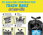 Contractor Heavy Duty Trash Bags 55 Gallon | 26 Count | 2 MIL | 36" X 56" | - Image 2
