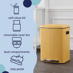 happimess HPM1005L Marco Rectangular 10.6-Gallon Double Bucket Trash Can - Image 3