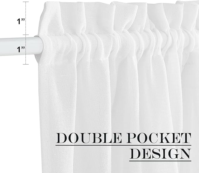 NICETOWN Sheer Door Curtain for Windows, Light Filgtering French Door Curtain - Image 2