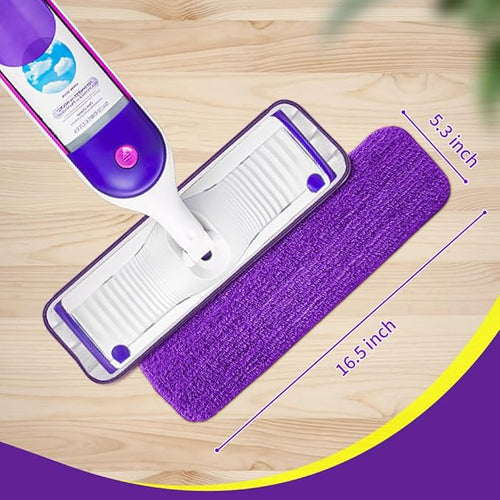 15 inch Mop Pads Refills, 6 Pack Microfiber Reusable Replacement Mop Pads Flat - Image 2