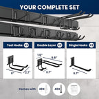 64'' All-Metal Garage Tool Organizer Wall Mount – Heavy-Duty Tool Rack Holds - Image 5