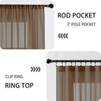 Tollpiz Sheer Door Curtains Closet Linen Textured Curtain Sheers Doorway Light - Image 5