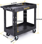 ELAFROS Heavy Duty Plastic Utility Cart 34 x 17 Inch - Image 2